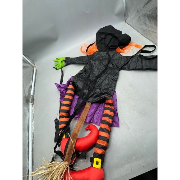 Halloween Witch Hanging Decoration With Orange Hair & Striped Legs Humorous READ - Picture 6 of 6